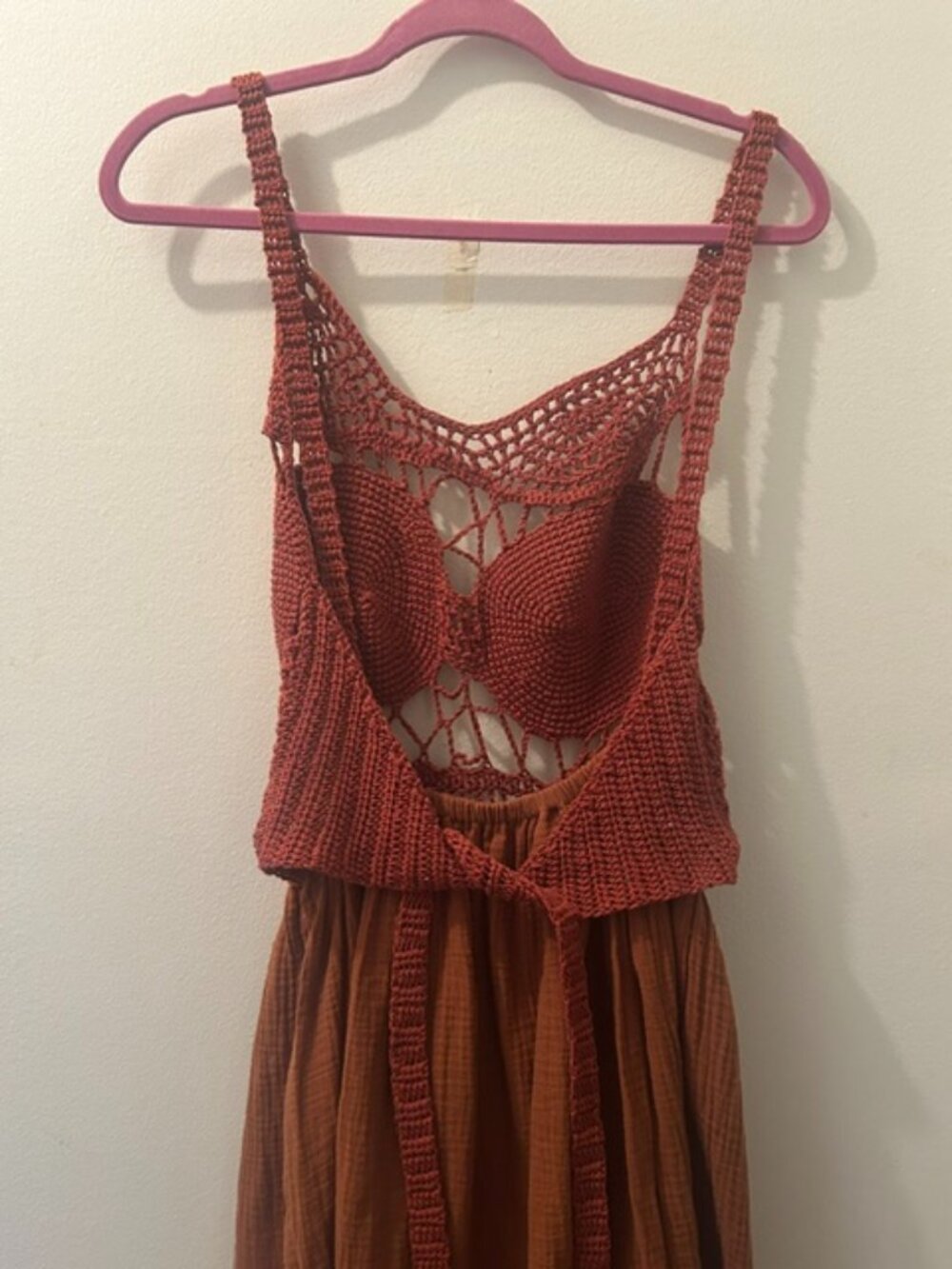 Anthropologie x Tach Soleil Crochet Backless Tie Netting Crochet Top Maxi Dress - Picture 15 of 16